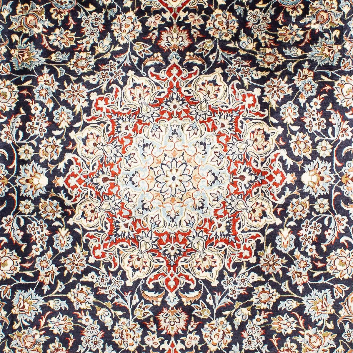 Tapis persan - Keshan - 293 x 208 cm - bleu foncé