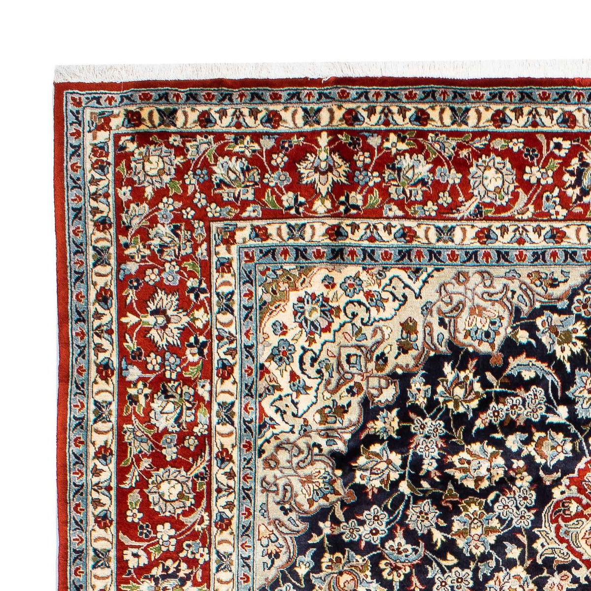 Tapis persan - Keshan - 293 x 208 cm - bleu foncé