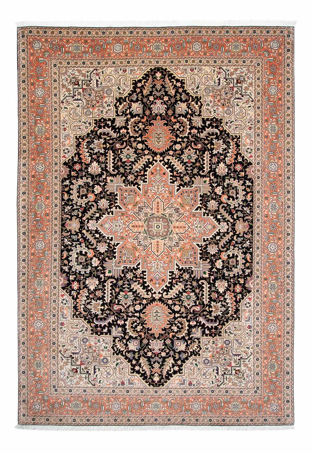Tapis persan - Tabriz - Royal - 306 x 208 cm - bleu foncé