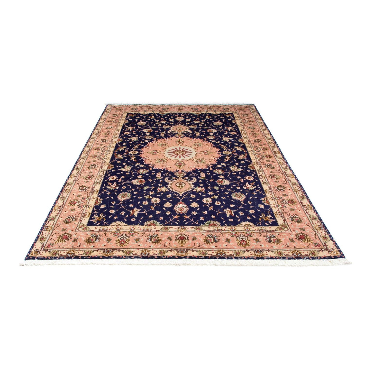 Tapis persan - Tabriz - Royal - 250 x 163 cm - bleu foncé