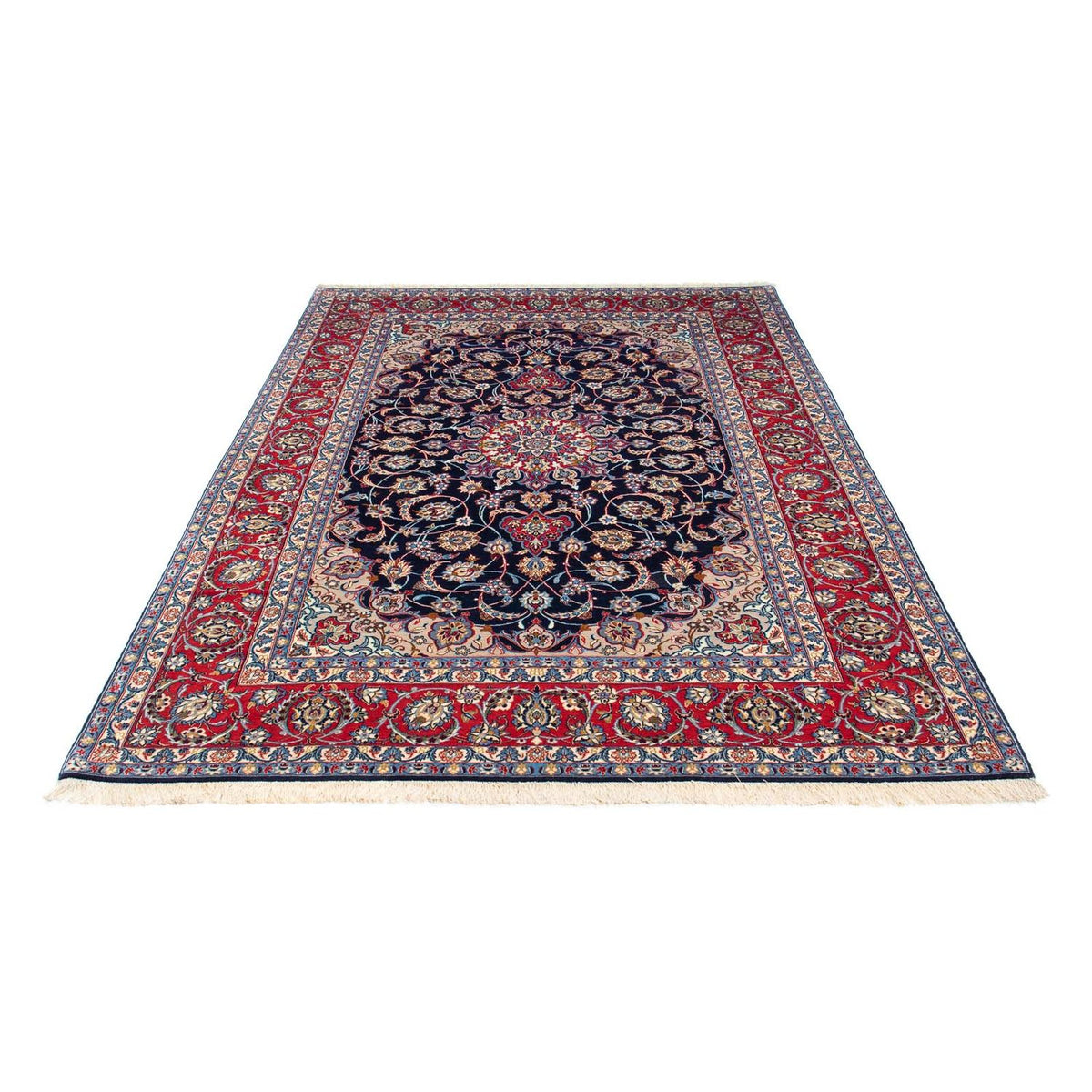 Tapis persan - Isfahan - Premium - 233 x 155 cm - bleu foncé