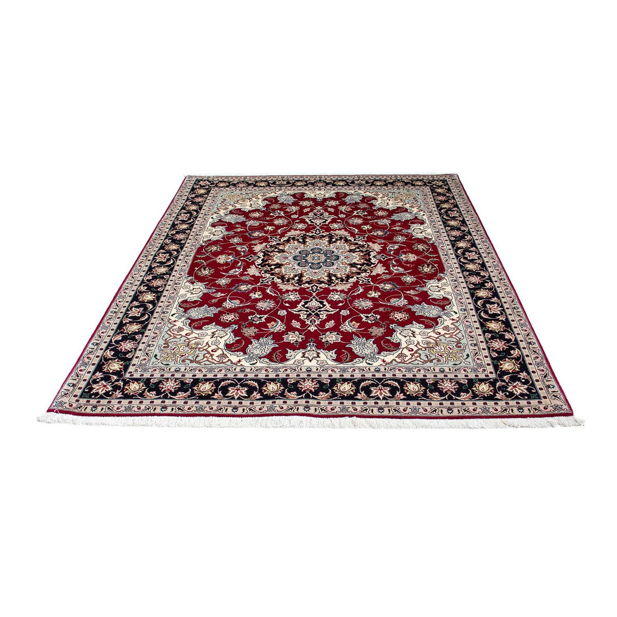 Tapis persan - Tabriz - Royal - 197 x 153 cm - rouge foncé