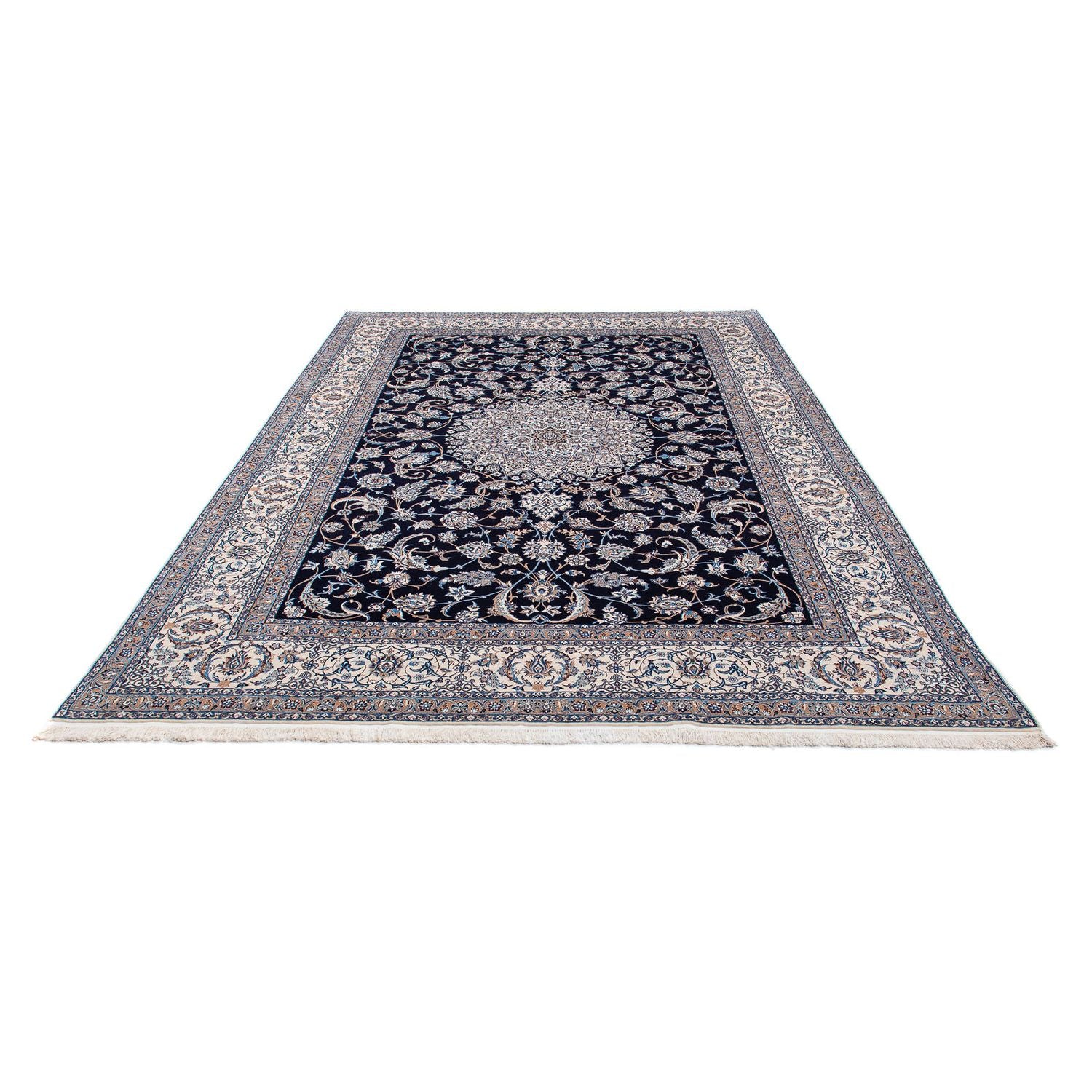 Tapis persan - Nain - Premium - 310 x 202 cm - bleu foncé