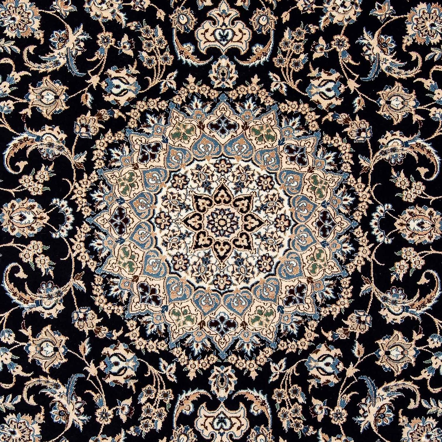 Tapis persan - Nain - Royal - 316 x 208 cm - bleu foncé