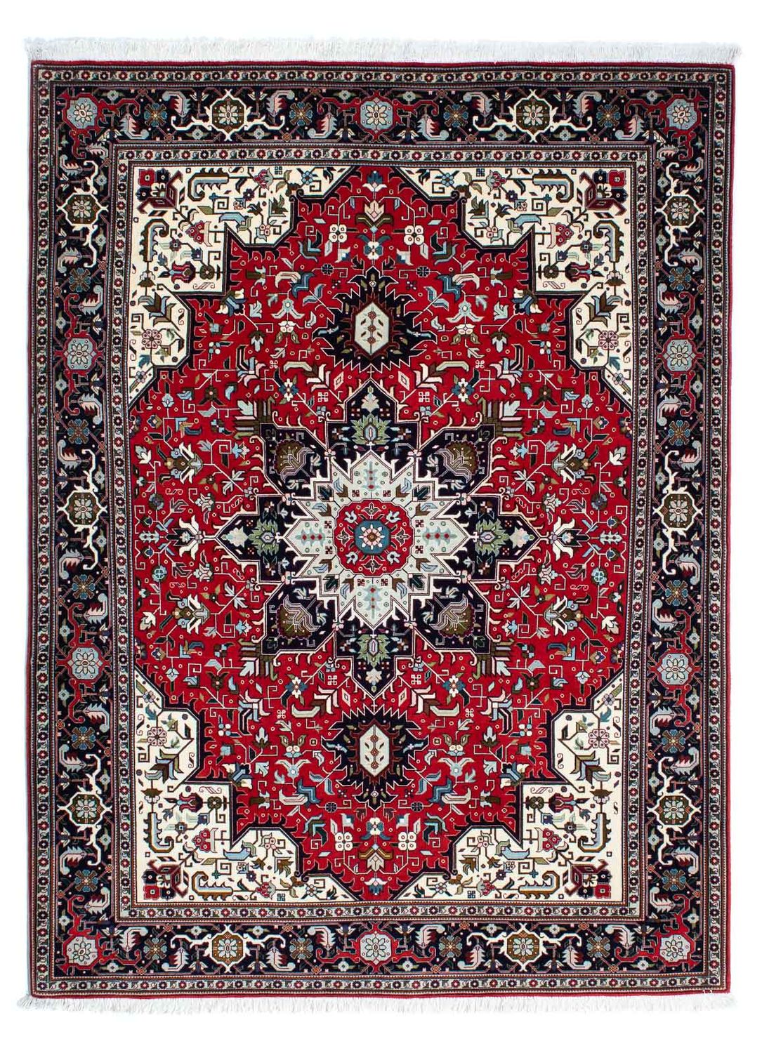 Tapis persan - Tabriz - Royal - 212 x 154 cm - rouge foncé