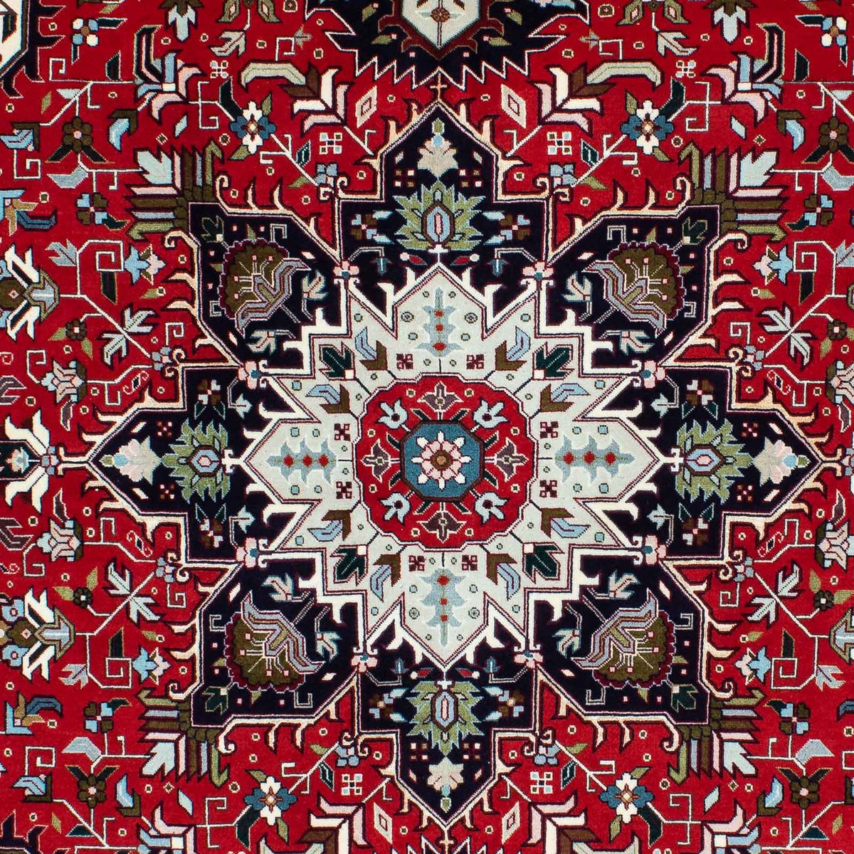 Tapis persan - Tabriz - Royal - 212 x 154 cm - rouge foncé