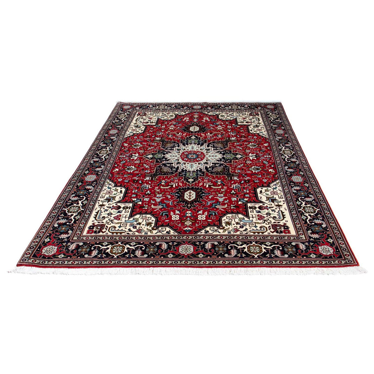 Tapis persan - Tabriz - Royal - 212 x 154 cm - rouge foncé