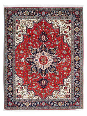 Tapis persan - Tabriz - Royal - 196 x 152 cm - rouge foncé