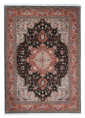 Tapis persan - Tabriz - Royal - 212 x 152 cm - bleu foncé