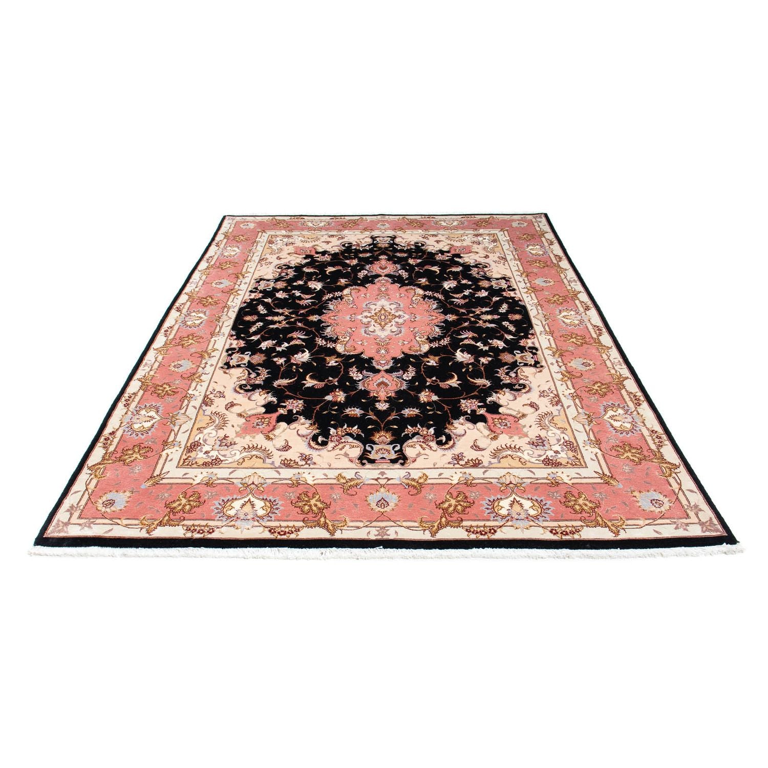 Tapis persan - Tabriz - Royal - 244 x 166 cm - bleu foncé