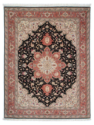 Tapis persan - Tabriz - Royal - 200 x 152 cm - bleu foncé