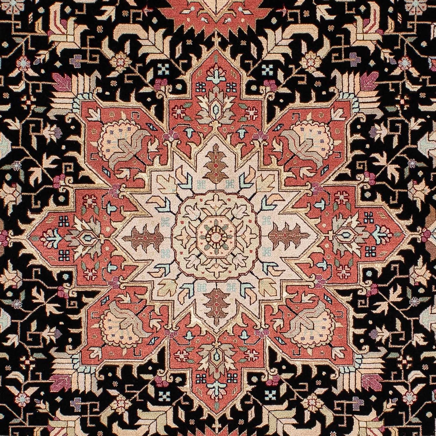 Tapis persan - Tabriz - Royal - 200 x 152 cm - bleu foncé