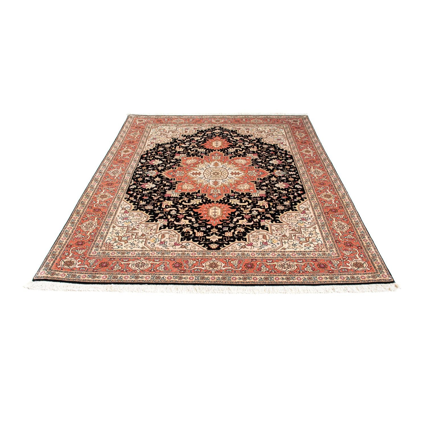 Tapis persan - Tabriz - Royal - 200 x 152 cm - bleu foncé