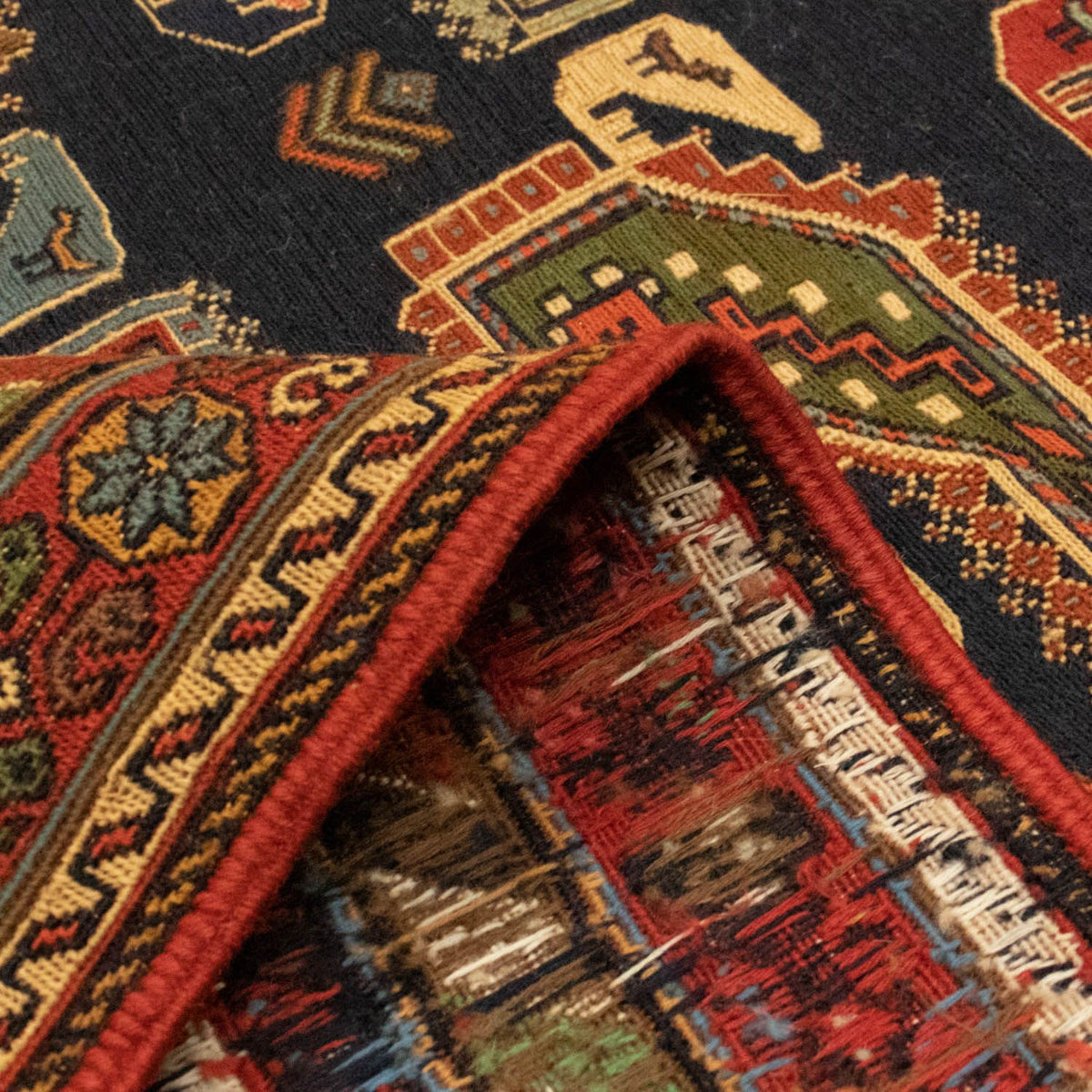 Tapis persan - Nomadic - 283 x 194 cm - bleu foncé