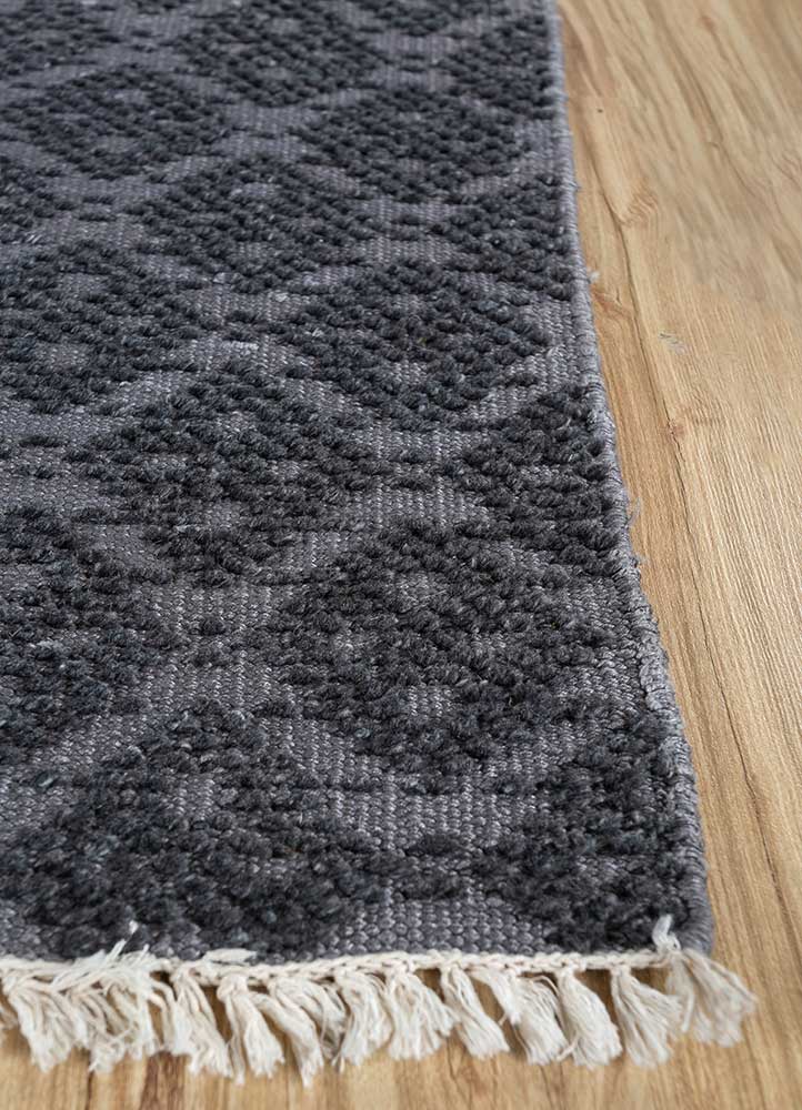 Tapis en viscose carré  - 75 x 75 cm - anthracite