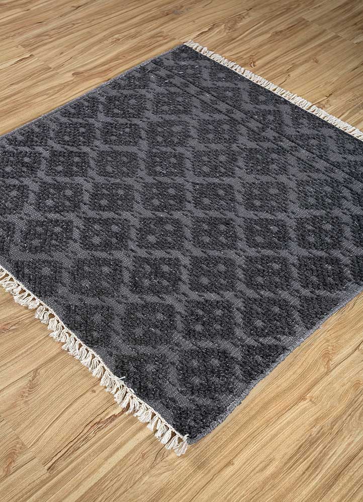 Tapis en viscose carré  - 75 x 75 cm - anthracite