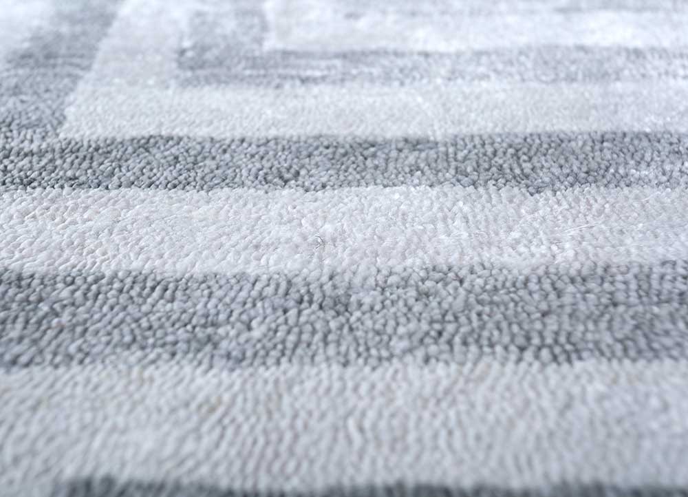 Tapis en viscose carré  - 345 x 345 cm - argent