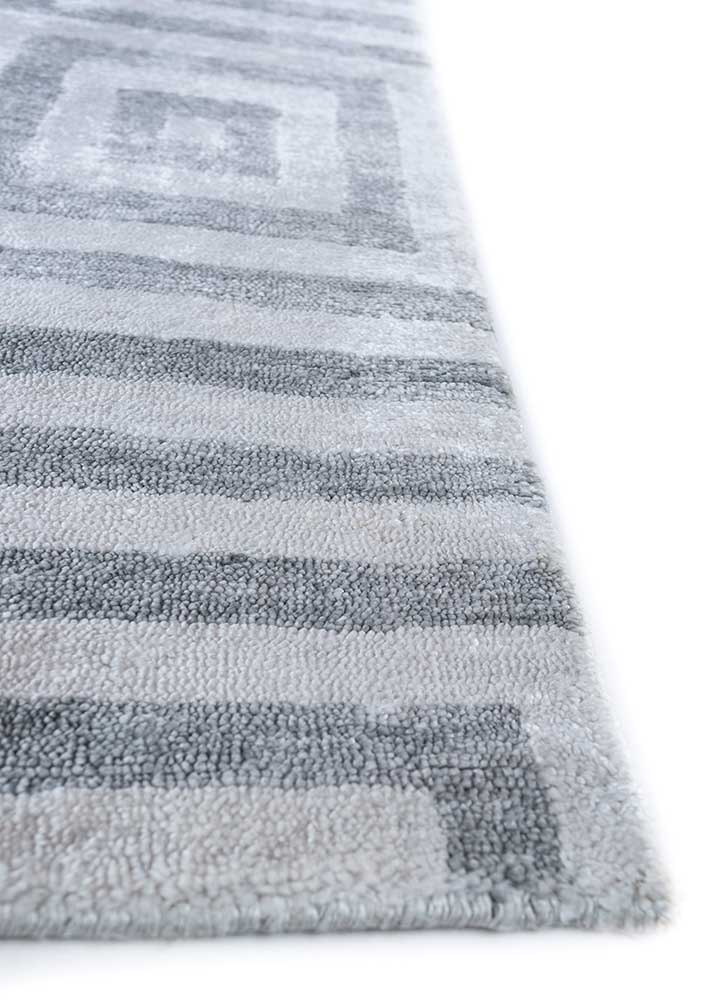 Tapis en viscose carré  - 345 x 345 cm - argent
