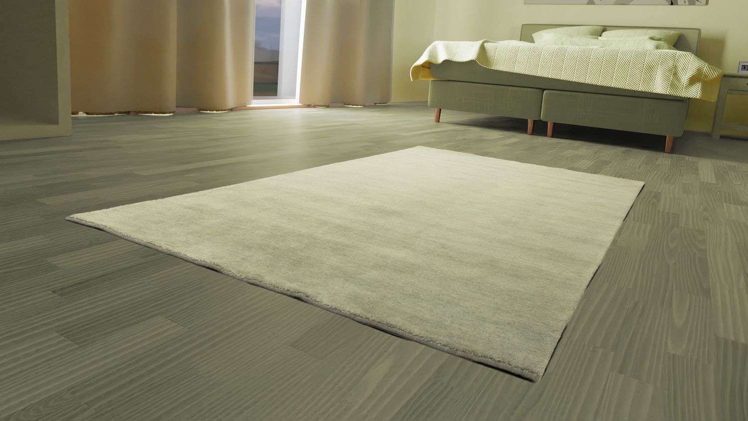 Tapis Gabbeh - Indus - 160 x 90 cm - argent