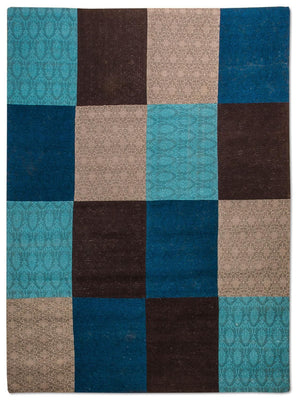 Tapis patchwork - 300 x 200 cm - turquoise