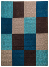 Tapis patchwork - 300 x 200 cm - turquoise