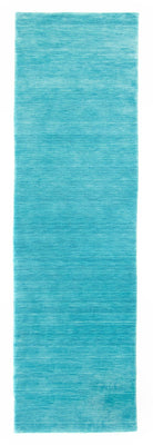Tapis de couloir Tapis Gabbeh - Indus - 200 x 80 cm - turquoise