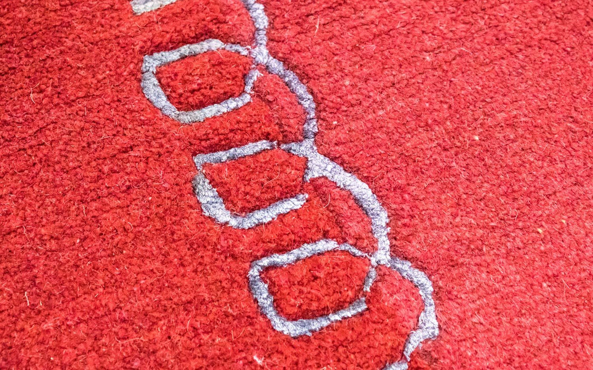 Tapis Népalais - 230 x 160 cm - rouge