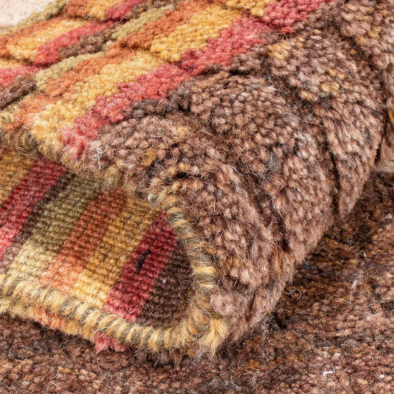 Tapis Gabbeh - Loribaft Softy - 150 x 100 cm - marron foncé