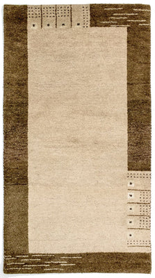 Tapis Gabbeh - Indus - 165 x 90 cm - beige
