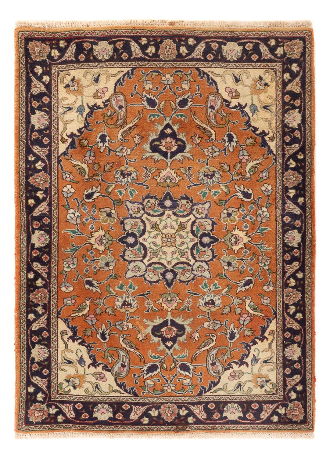 Tapis persan - Nomadic - 135 x 102 cm - terracotta