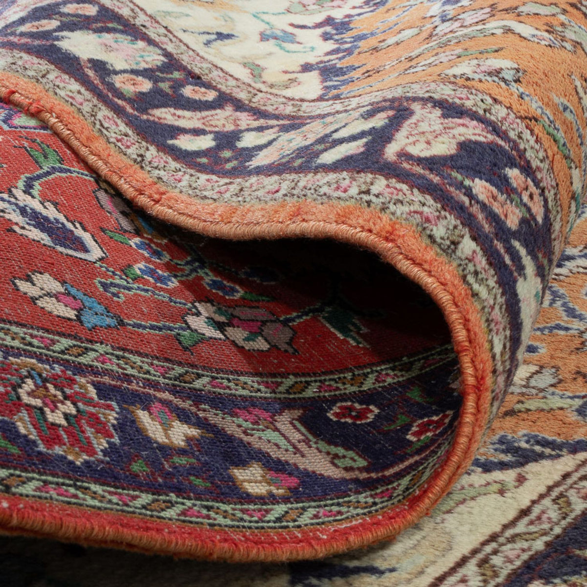 Tapis persan - Nomadic - 135 x 102 cm - terracotta