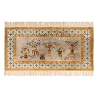 Tapis en soie - Soie chinoise - 154 x 93 cm - beige foncé