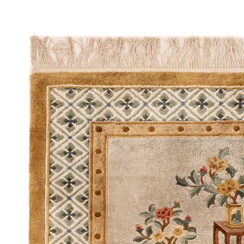 Tapis en soie - Soie chinoise - 154 x 93 cm - beige foncé