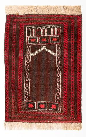 Tapis Belutsch - 147 x 97 cm - rouge foncé
