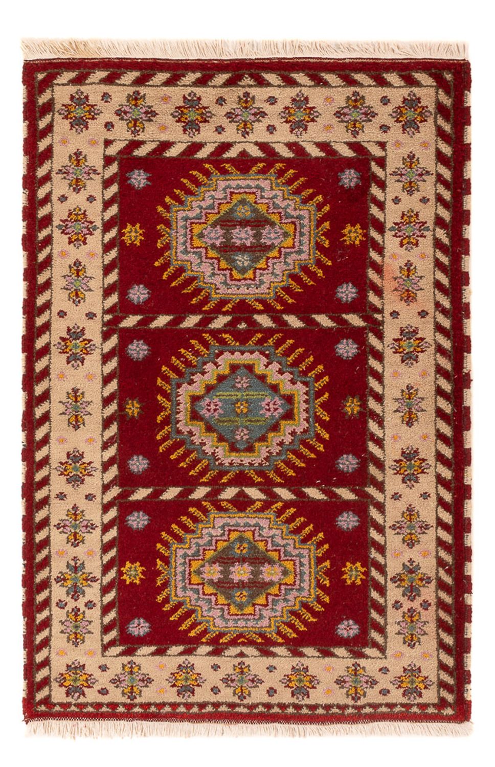 Tapis oriental - 160 x 90 cm - rouge foncé